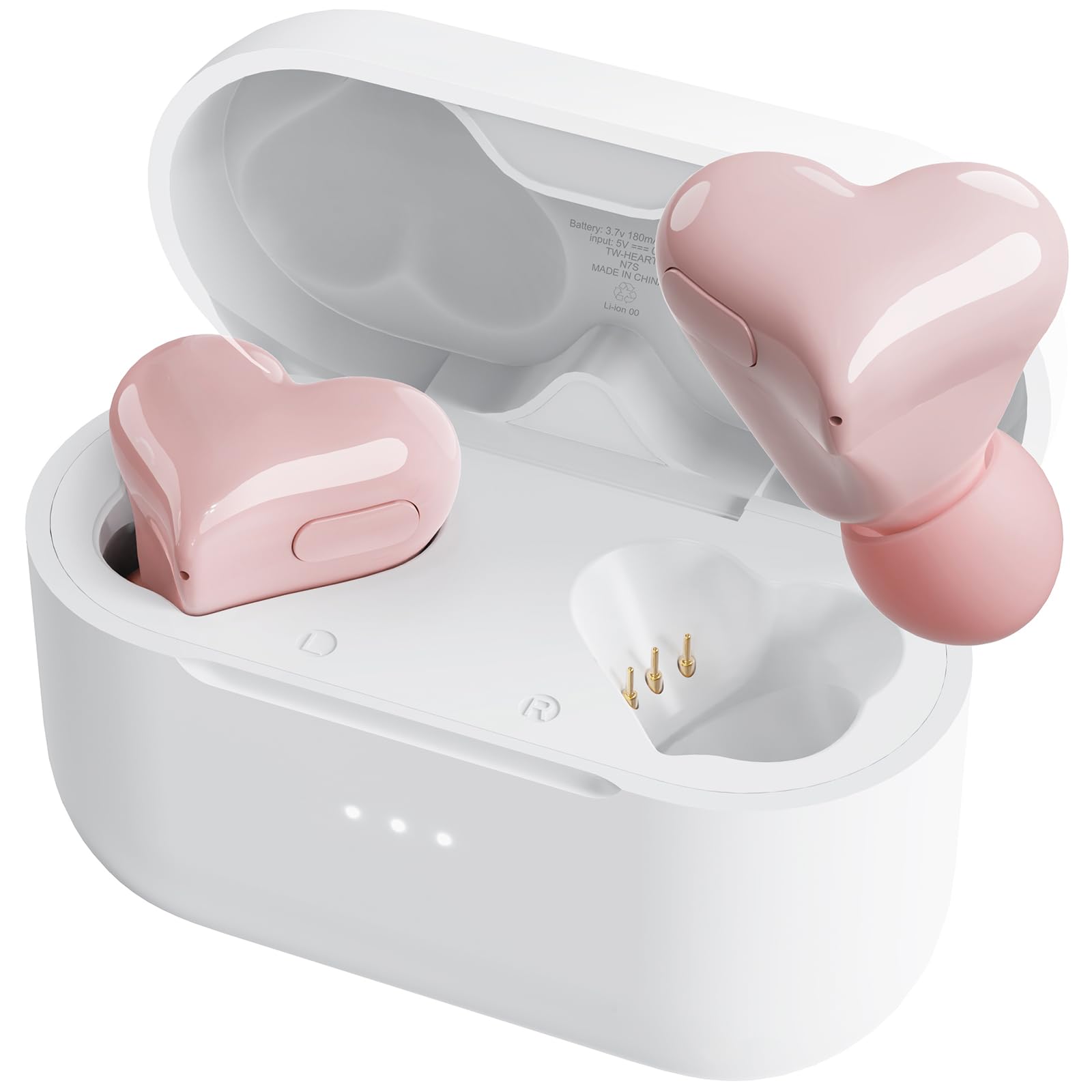 

[2025 Наушники в форме сердца] Беспроводные наушники Bluetooth 5.3, Популярные, Милые, Компактные, Легкие, Качество звука Hi-Fi, 48 часов воспроизведения,