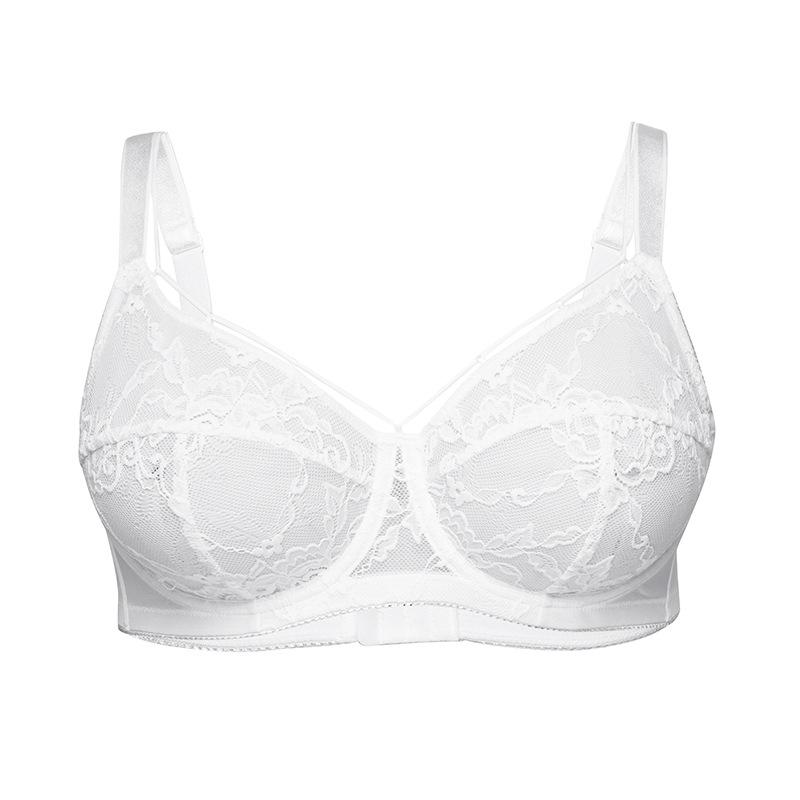 

Fat mm underwear with steel ring, large breasts show small gathering, anti-sagging and non-slip, European and American large size thin bra, bra. 38/85D белый