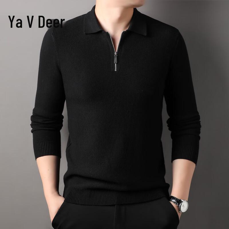 Yalu Men's Business Casual Zipper Knit Pullover Sweater