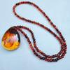 Etnische Stijl Retro Imitatie Amber Ketting Voor Mannen En Vrouwen Lange Hanger Trui Ketting Moederdag Cadeau