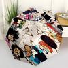 1 PC Automatic Folding Umbrella - Mafalda Pattern Portable Foldable Design With 8 Ribs Christmas Birthday Gifts