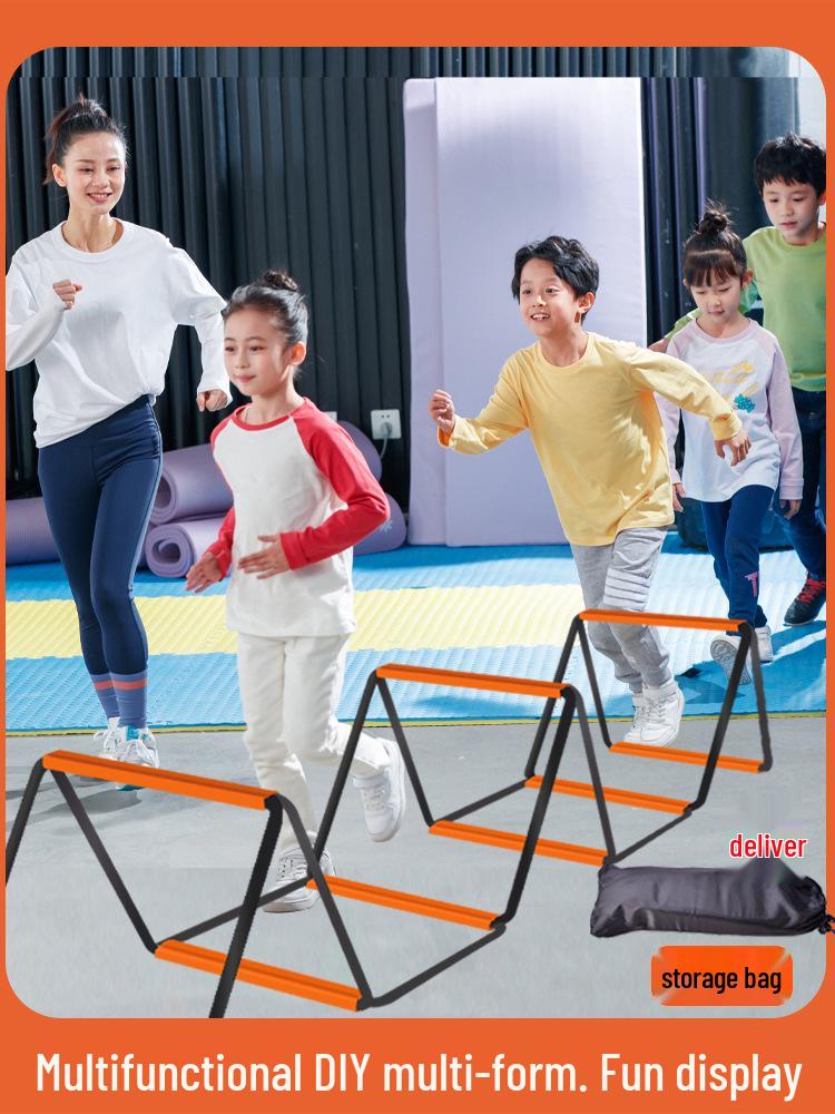 Multifunctional Kids' Exercise Ladder: Folding Hopscotch, Rope, Butterfly, and Hurdle Ladder