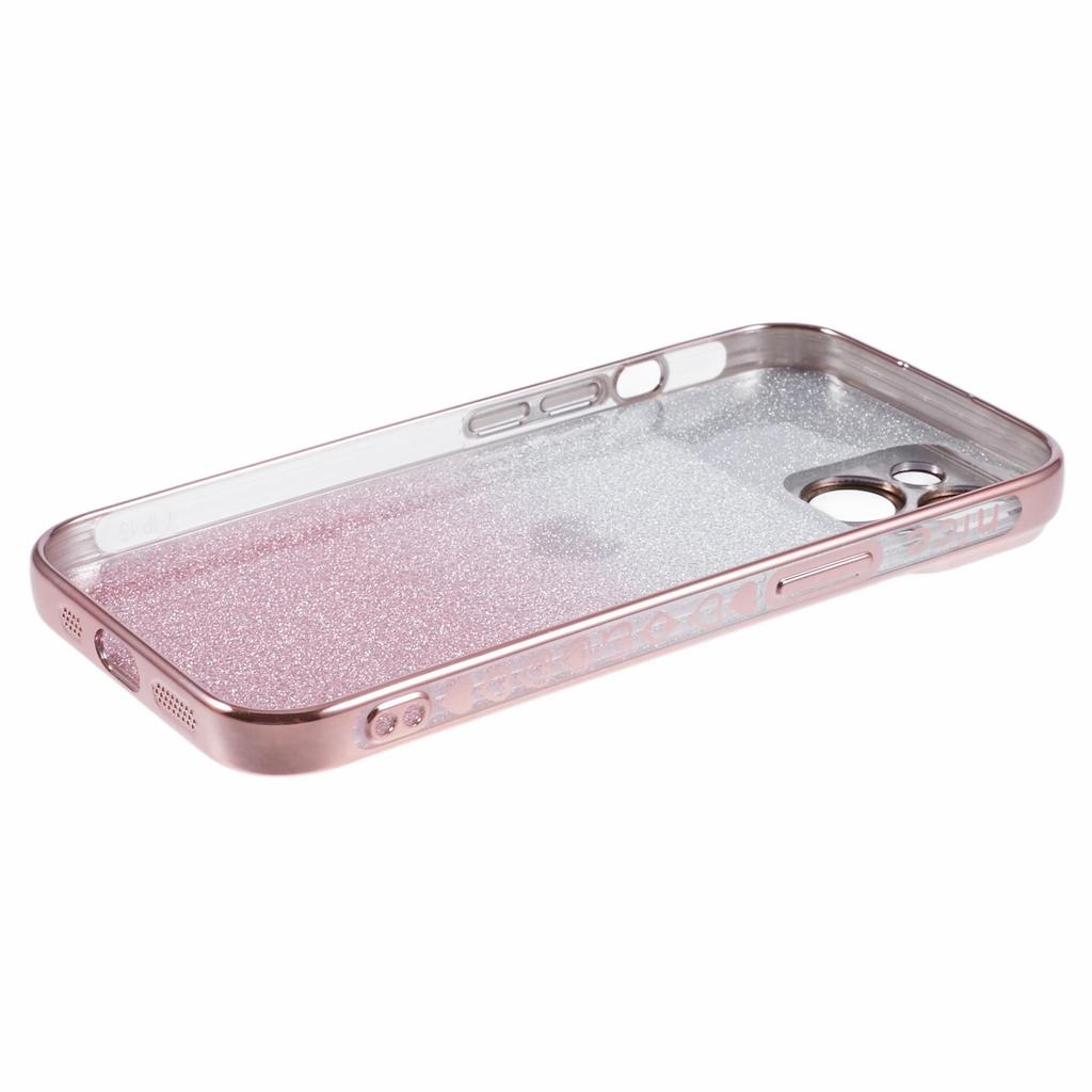 For iPhone 15 TPU Case Sparkly Glitter Electroplating Edge Phone Cover