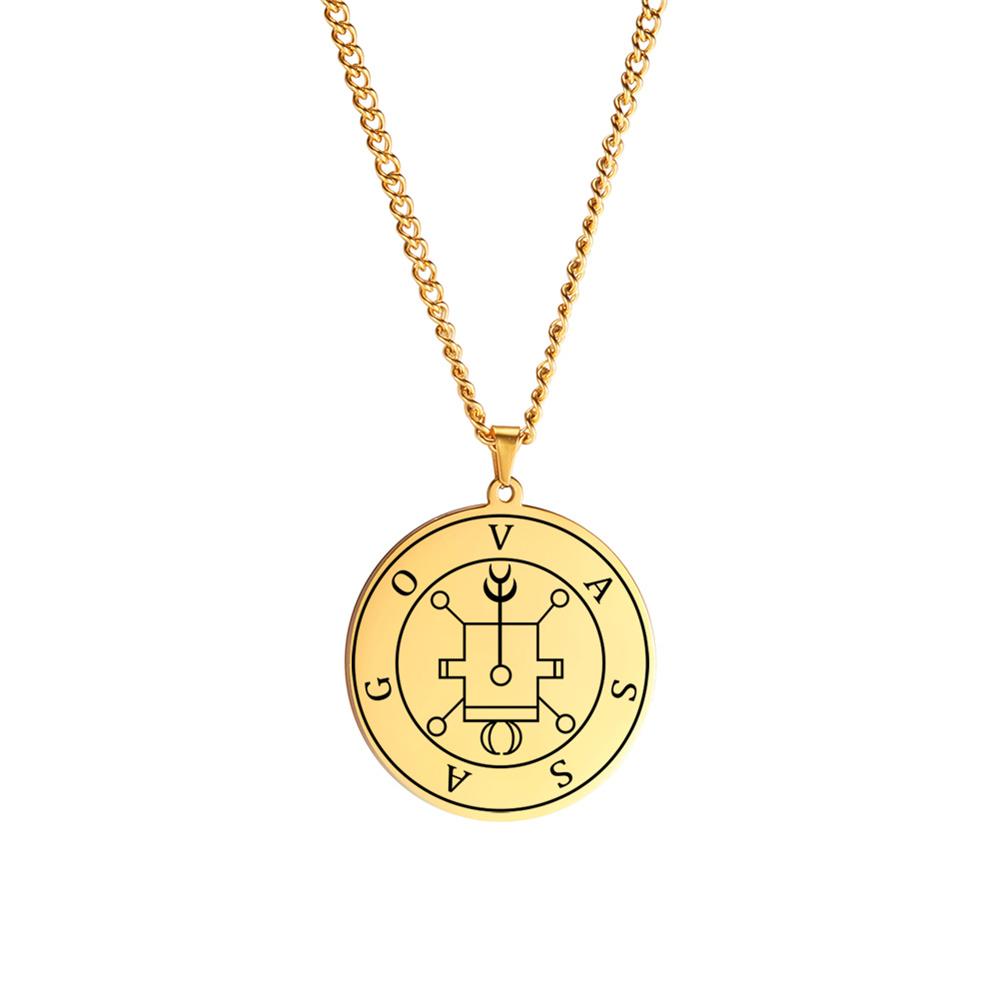 Stainless Steel Demonic Seal Necklace Oriax Satan Sigil Pendant Neckalces Fashion Chain Gothic Solomon Amulet Jewelry
