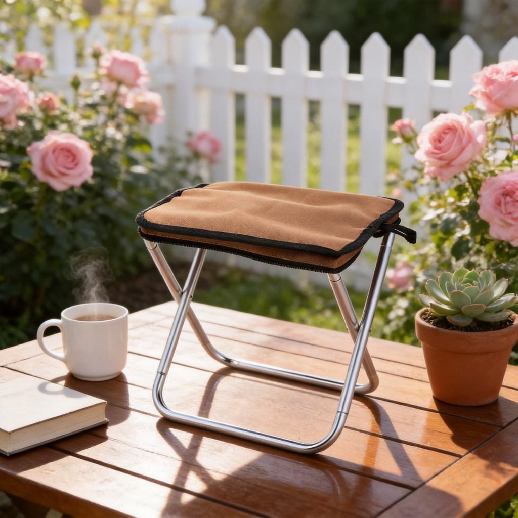 Outdoor Folding Camping Stool With Aluminum Alloy Frame For Travel And Bbq Activities