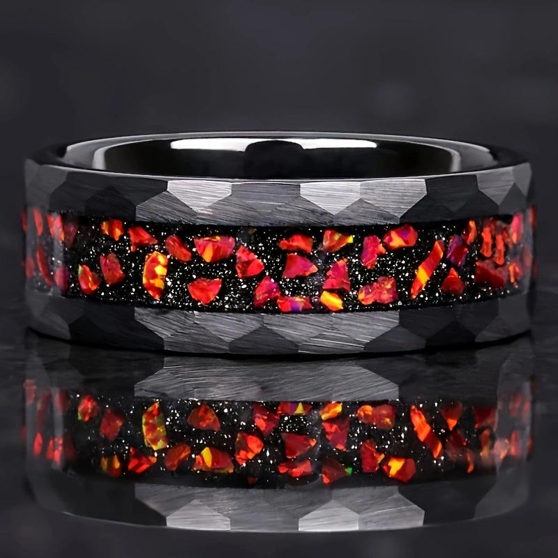 Bestselling Colorful Rhombus Edge Stainless Steel Ring Set - Unique and Fashionable Jewelry