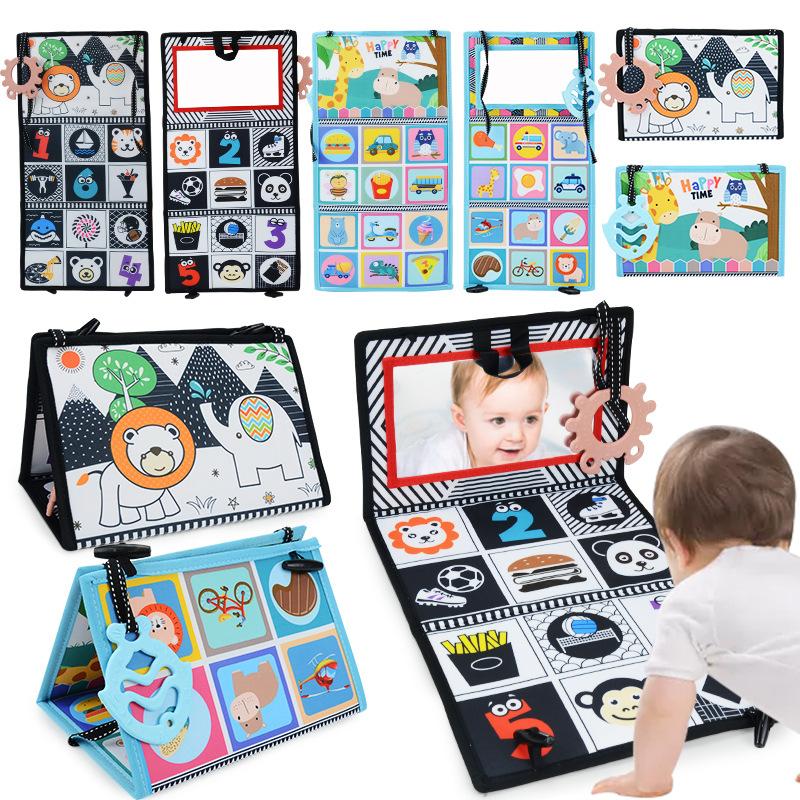 Infant Three-Dimensional Fun Mirror Cloth Book, Washable Double-Sided Early Education Cognitive Cloth Book, Children'S And Baby Enlightenment