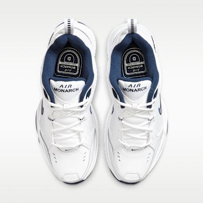 Zapatillas de Hombre Nike Air Monarch IV Blanco Azul Marino Blanco/Plata Metálica