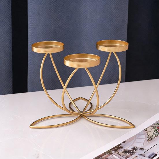 1/3/4/5-Candle Iron Candle Holder Decorative Tabletop Candlestick Holder Stand for Wedding Event Mantel Kitchen Dining Table Decor