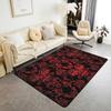 Erosebridal Red Ombre Damask Indoor Floor Mat for Adult Girls Women Gothic Victorian Style Area Rug Medallion Design Carpet Bohemian Exotic