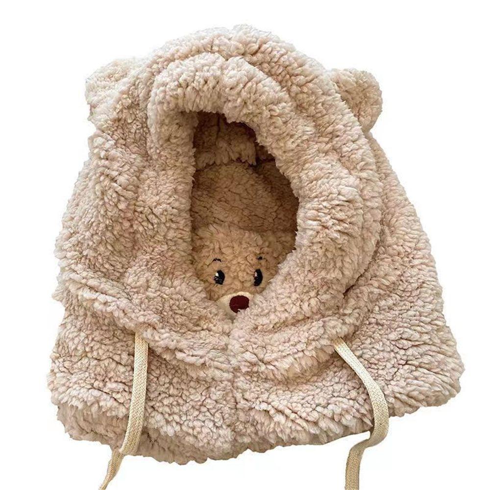 Cute Premium Material Warm Furry Hat Windproof Warm Lining Winter Cycling Hat Beanies Caps