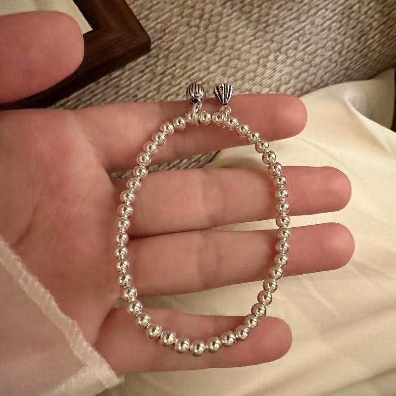 Stylish Sterling Silver Parent-Child Beaded Bracelet - Two Lives Joy Pendant, Perfect Gift for Best Friend or Girlfriend