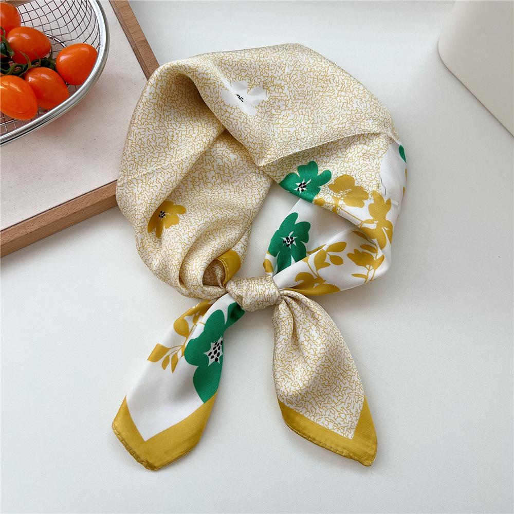 70*70cm New Luxury Square Scarf Silk Scarves Women Neck Hair Tie Band Hijab Kerchief Head Headband Smooth Bandana Female Foulard