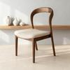 Solid Wood Vintage Modern Minimalist Dining Chair with Backrest for Home, Hotel, or Restaurant