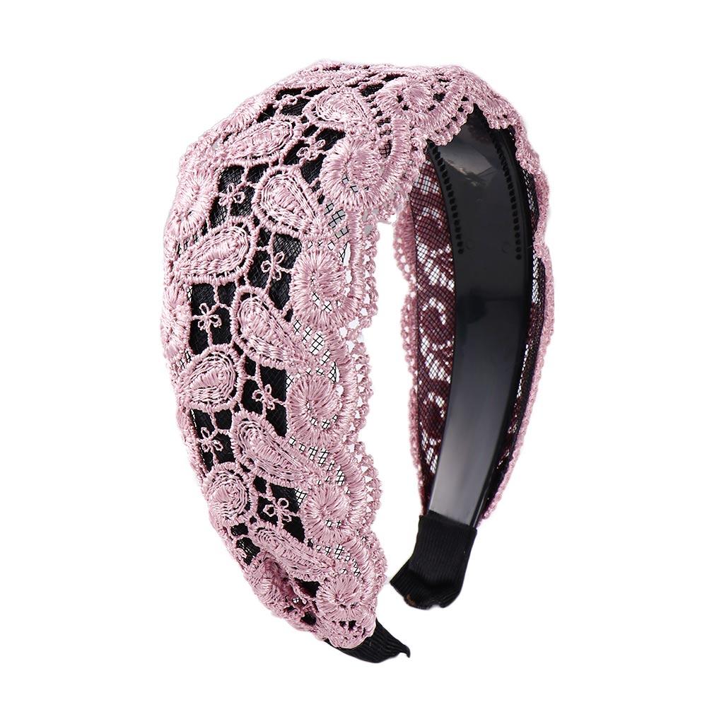 Vintage Headwear Hollow Wash Face For Girls Wide Side Women Hair Hoop Headband Korean Head Wrap Lace Hairbands