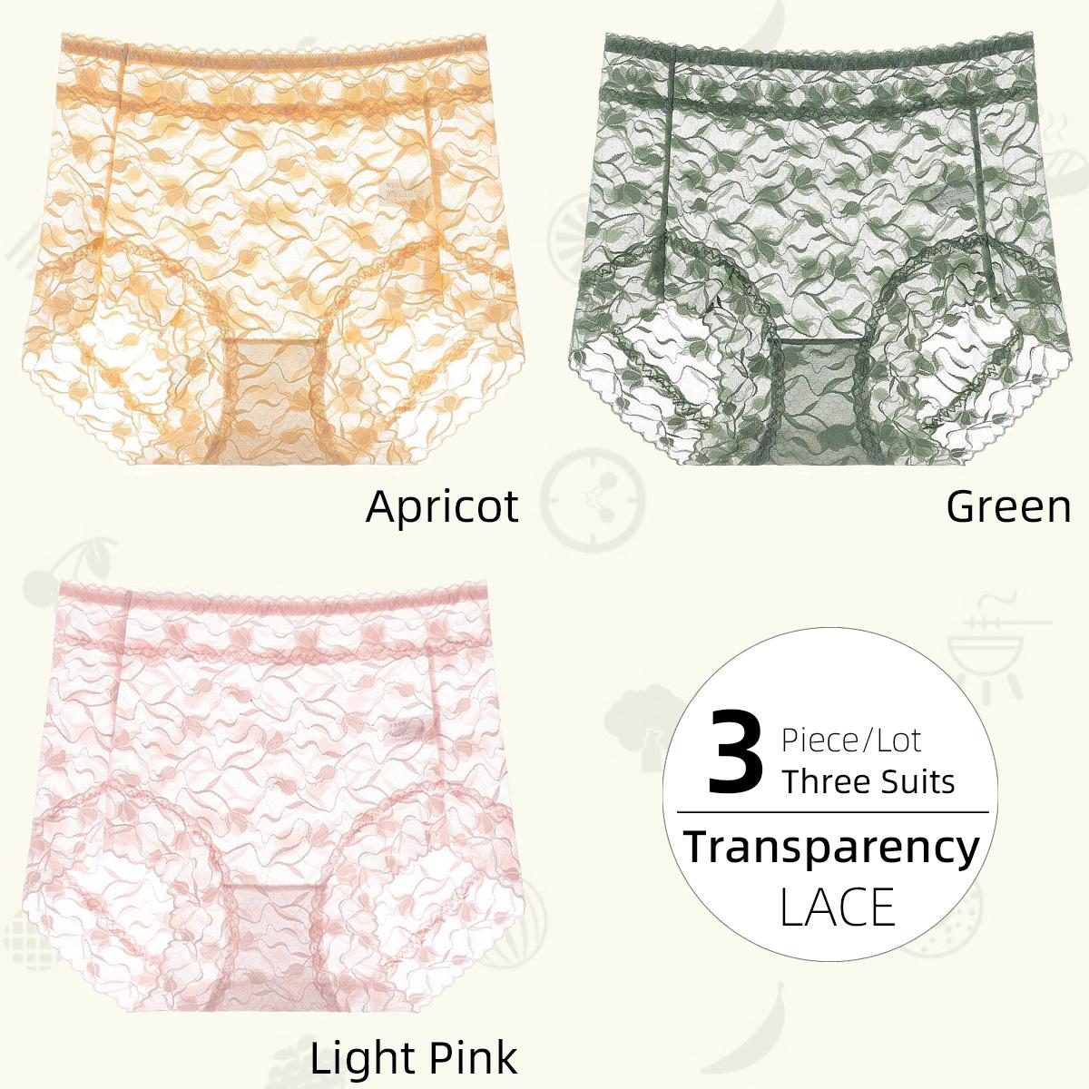 

1 шт./3 шт. женские трусики со средней талией, прозрачное кружевное женское нижнее белье, удобные трусы 3XL