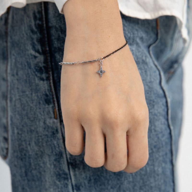 LingerPiece Black and Silver Mix Chain Bracelet