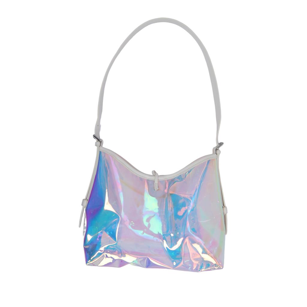 New NERDY Polyvinyl Chloride PVC Combined With Polyurethane Shoulder Bag Regular Women's White PNEC24BG10