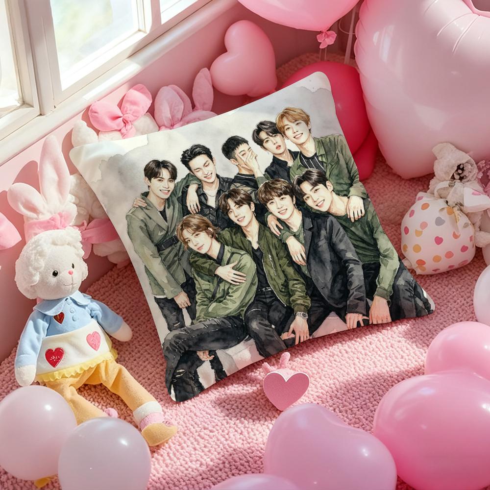 Kpop SSSSF Cushion Cover Pattern Printed Pillowcase for Living Room Sofa Cushion Cover  Bedroom Decor