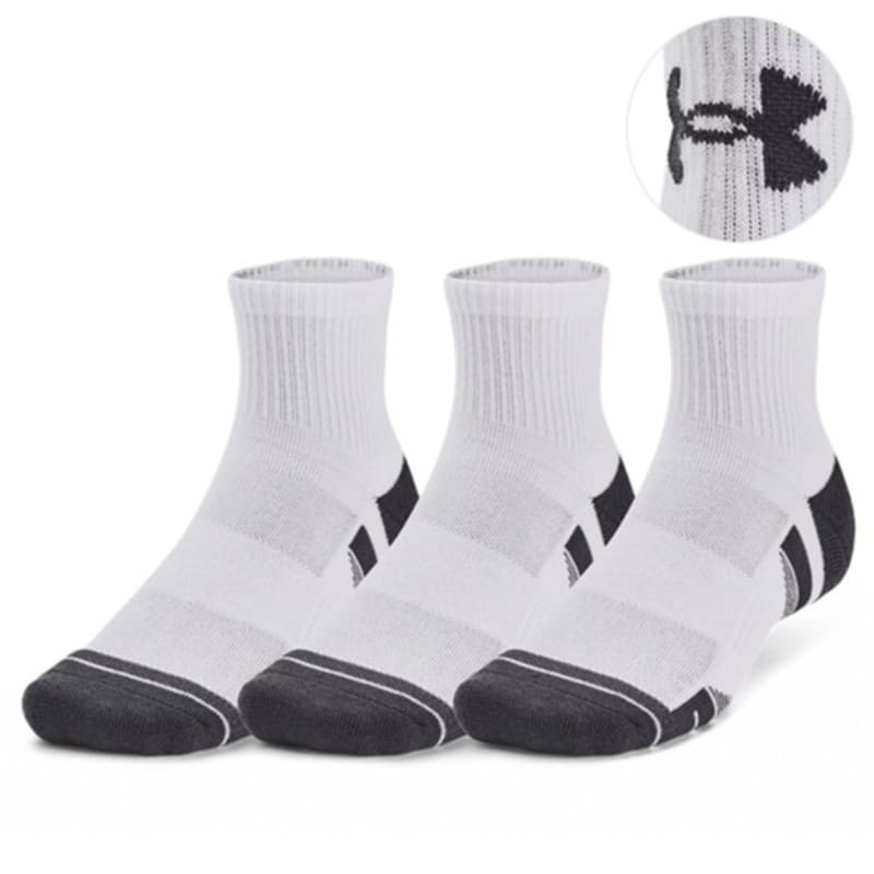 

[Under Armour] Performance Tech Quarter Socks White Jet Gray 3P 1379510-100 L