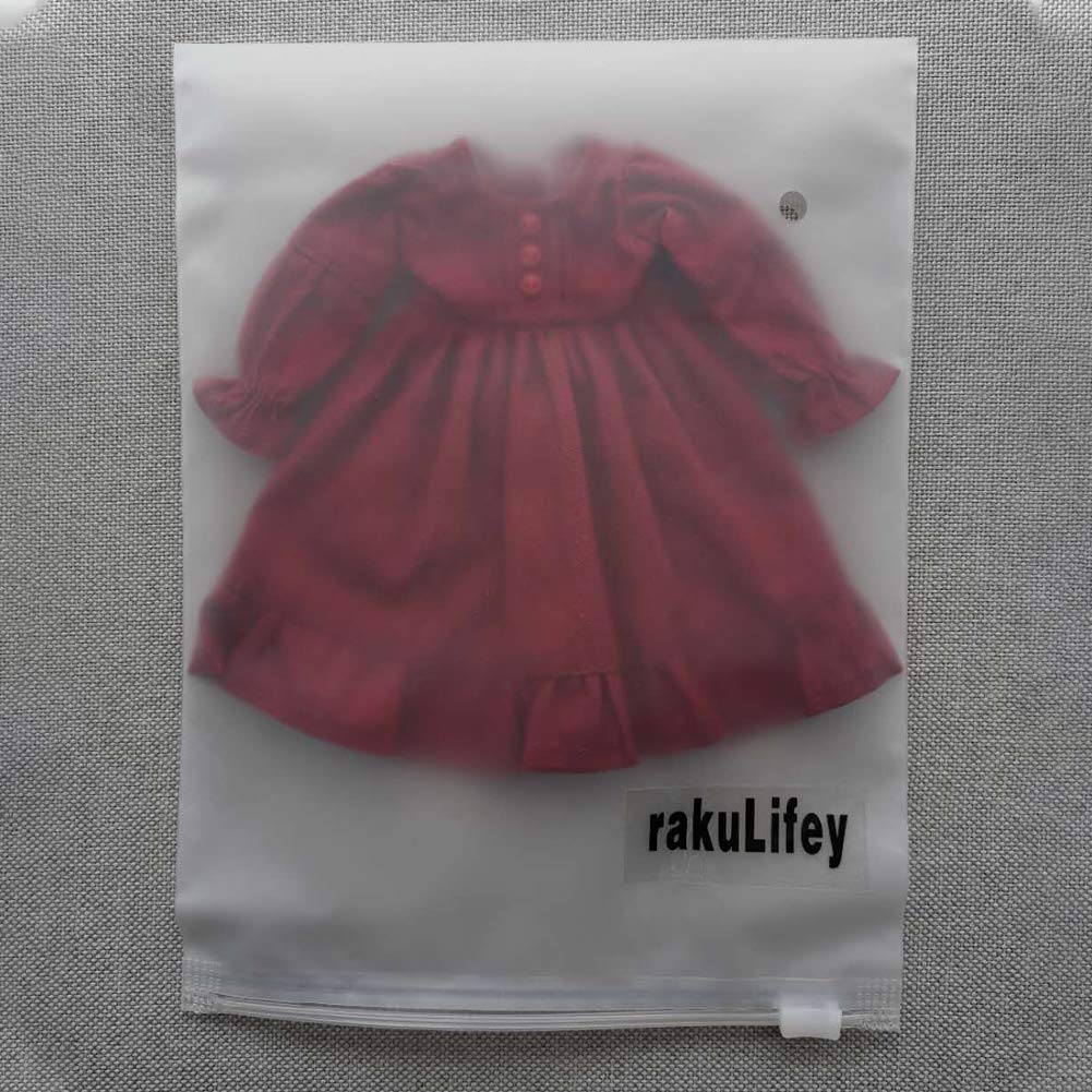 Rakulifey Blythe Doll Dress, One-Piece Dress, Compatible with Obitsu 24 Dolls, 3 Colors (Wine)