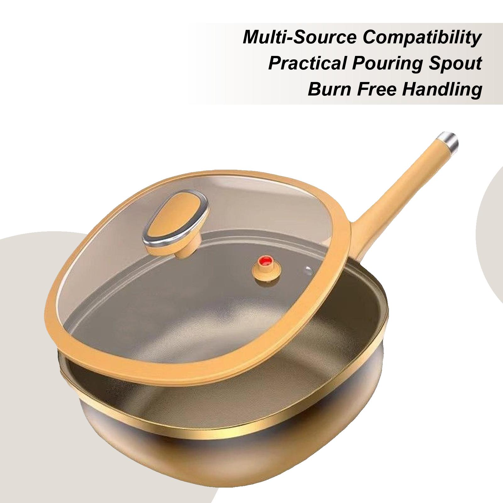 

12-дюймовая сковорода из титанового сплава с антипригарным покрытием, сковороды для приготовления пищи, антипригарная сковорода с крышкой, посуда, кухонные принадлежности из титанового сплава CN