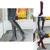 Elegant Women Boots Over Knee High Heel Stylish Winter Autumn Slip-on Lace-up Shoes