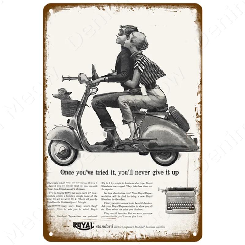 Vespa Parking Only Vintage Metal Tin Sign Home Cafe Garage Motorcycle Billboard Wall Art Poster Plate Club Decoration ZSS81