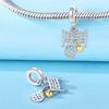 925 Silver Tennis Pendant Bracelet Charms for Women Fine Jewelry DIY Party Beads Gifts Accessories