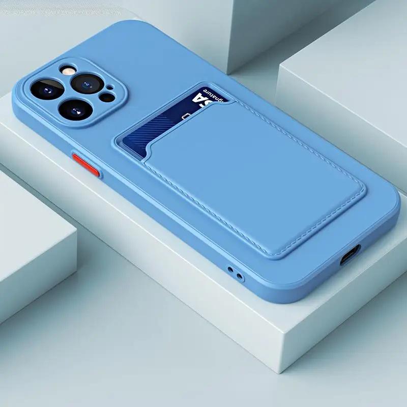 For Iphone 13 13Pro Pro Max ProMax 12 11 X XS XSMax XR 12Pro 11Pro 13ProMax Card Holder Wallet Coque Shockproof Silicone Cover