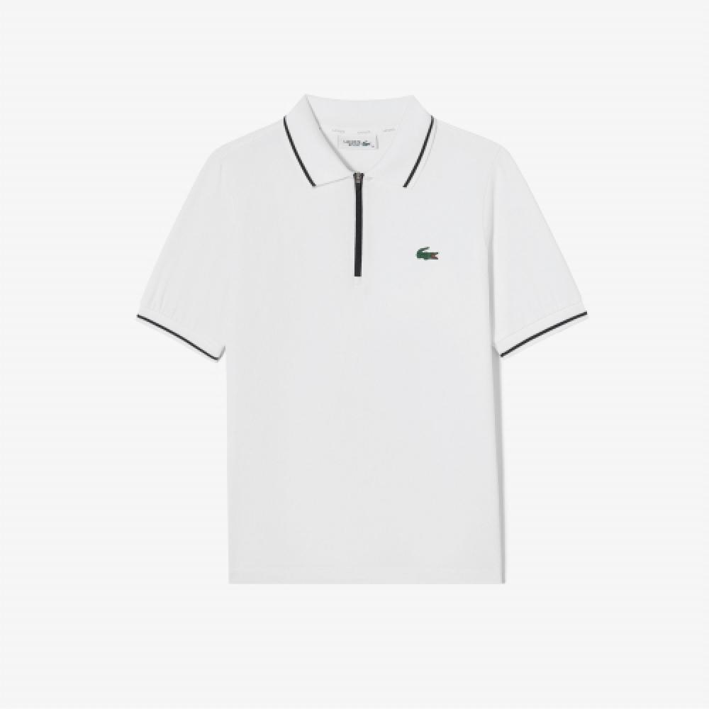 

LACOSTE Женская текстурированная рубашка-поло с молнией до половины [белый]