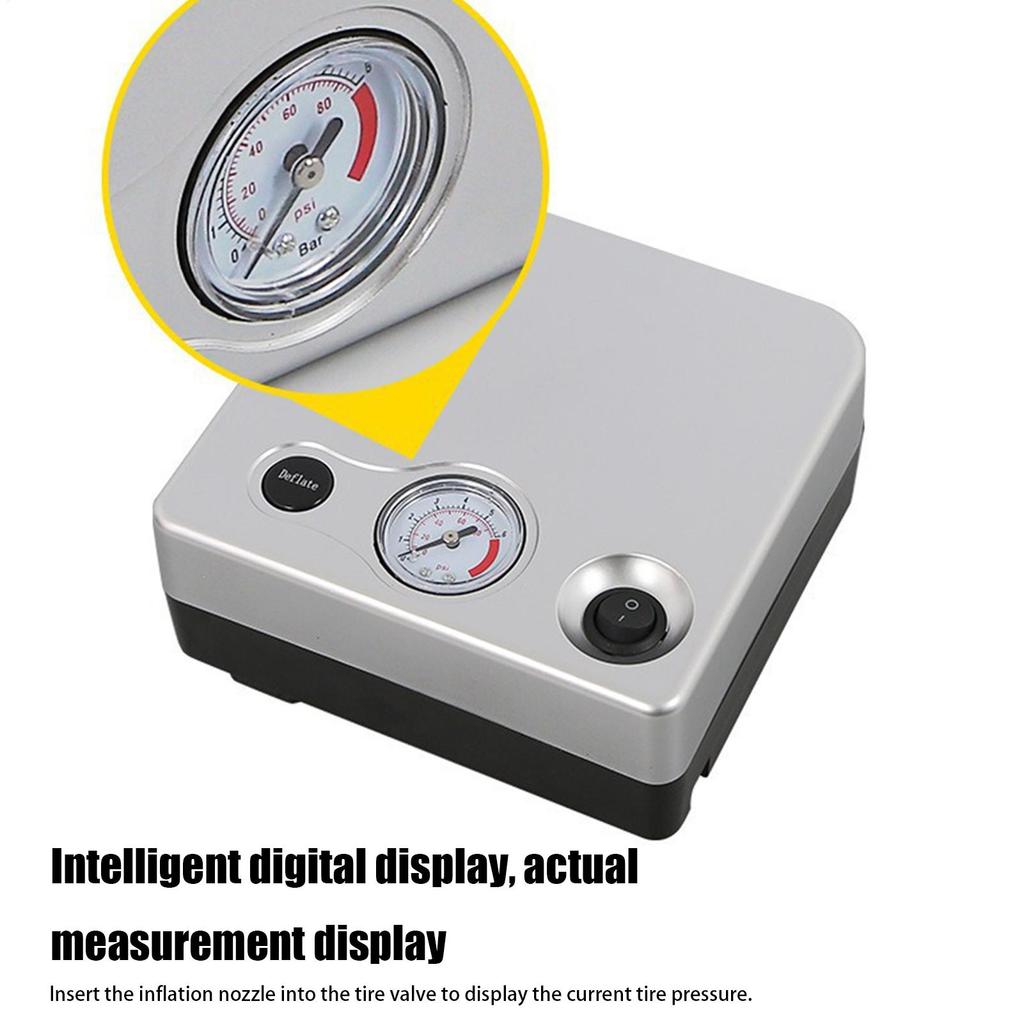 Portable Air Compressor 12V Electric Compressor Tool Motorcycle Air Pump With Pressure Gauge For Car Bicycle Motorcycle Truck