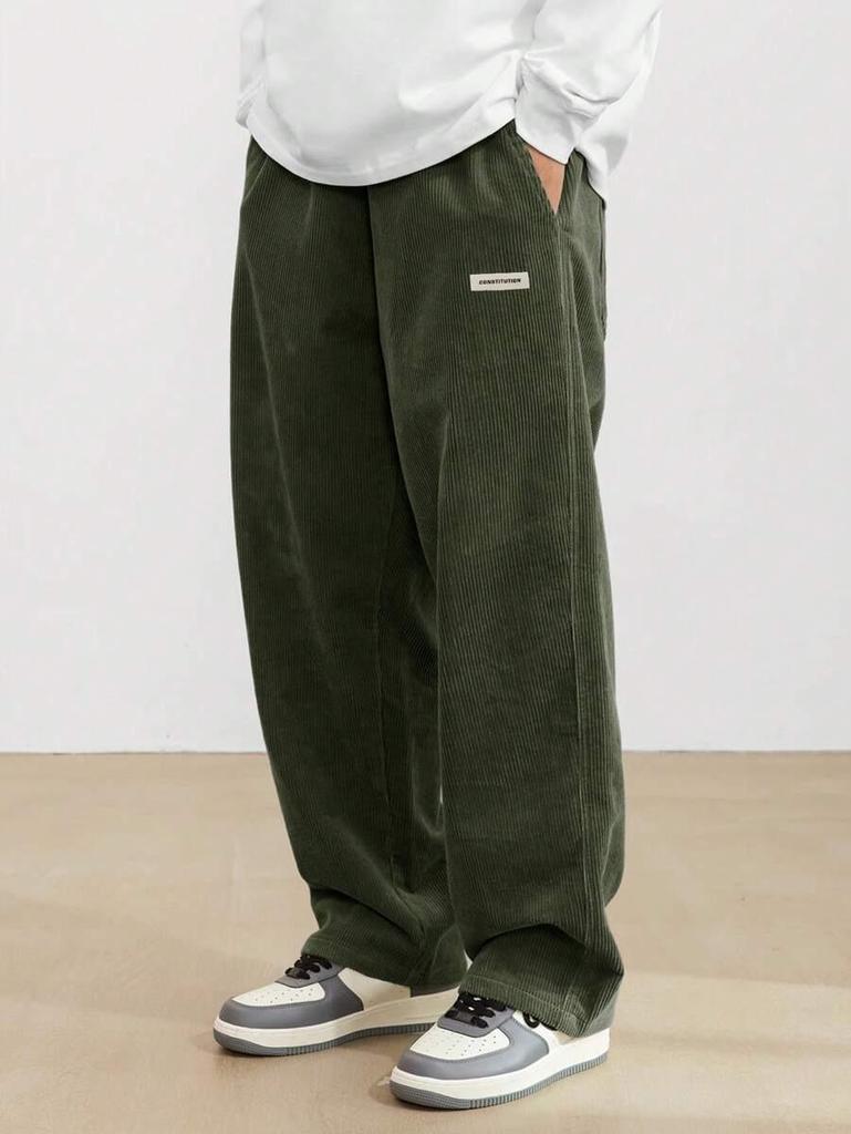 Men's Japanese Style Wide-Leg Cargo Pants - Autumn/Winter Casual Trousers
