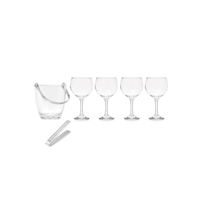 Seau à glace en verre - Vivalto - 14,5x12x12,5 cm - Transparent - Lot de 2 - Métal et verre - Design élégant