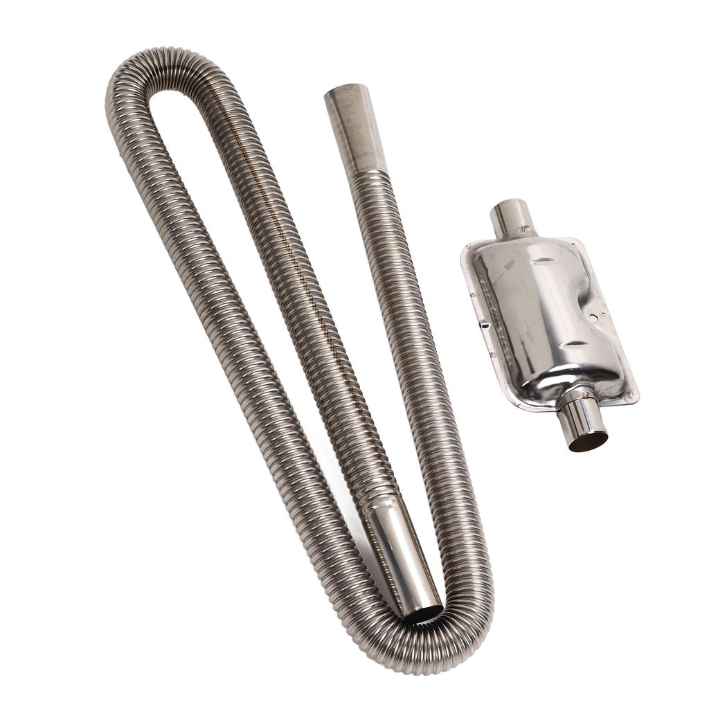 Standheizungs-Auspuffrohr mit Schalldämpfer Edelstahl-Kraftstofftank Diesel-Gasentlüftungsschlauch 2,5 cm Innendurchmesser 120 cm