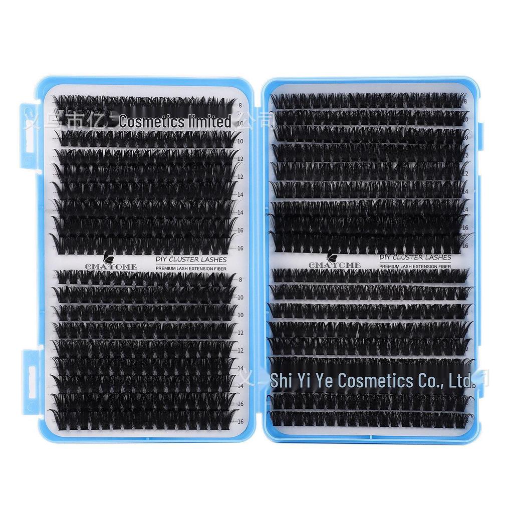 DIY Natural Dense Cluster False Eyelashes, Self-Adhesive 720 Segmented 10150D Curl, Individual Clusters