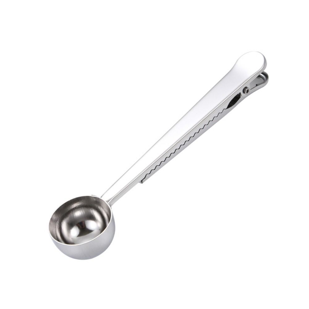 2-in-1 Coffee Spoon With Bag Clip Stainless Steel Spoon Bag Clip Durable Coffee Scoop Clip  Kitchen