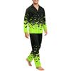 Men's Comfortable Button-Down Long Sleeve Pajama Set for Home Loungewear