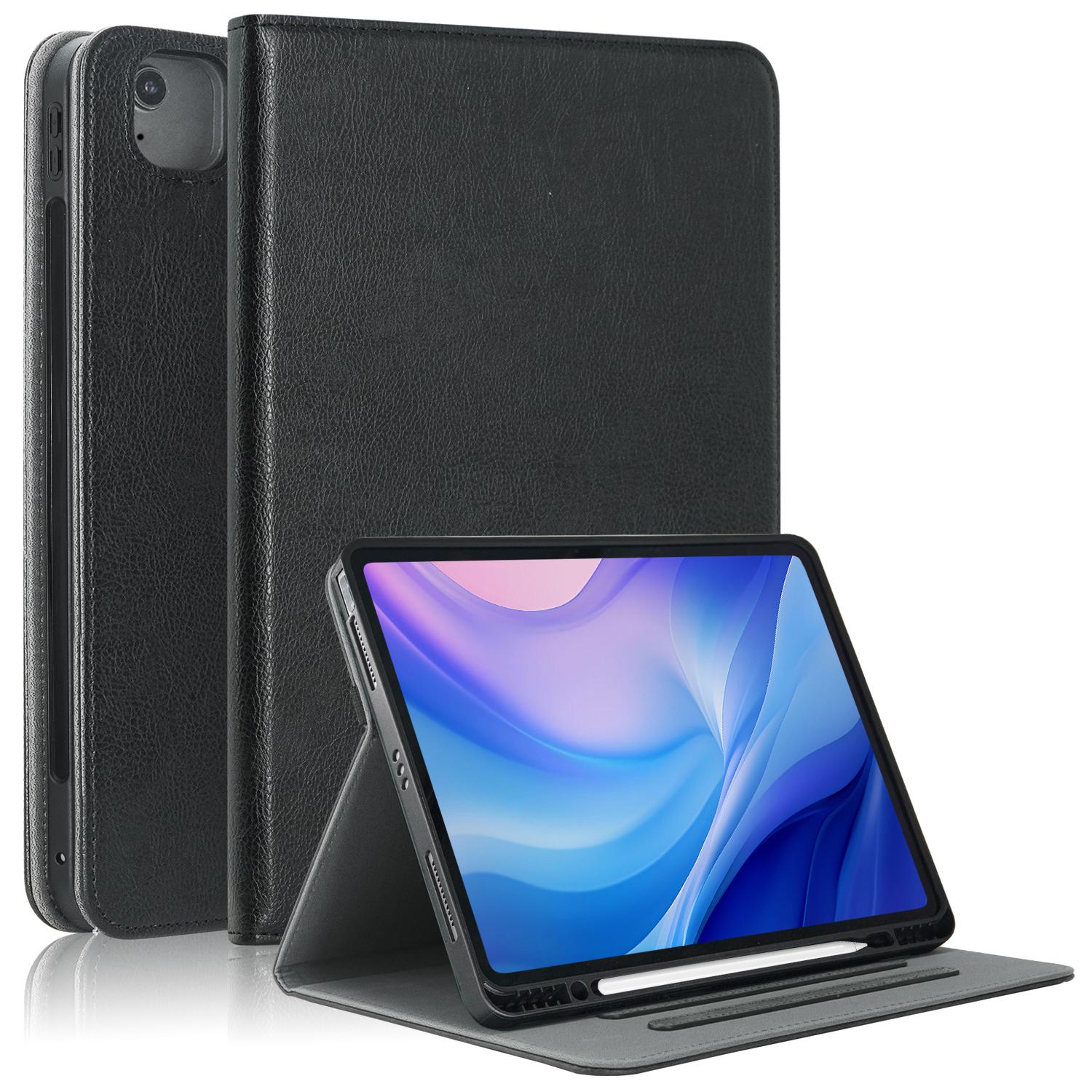 Для iPad Эйр 13 (2025)/(2024)/Про 13 (2025)/13 (2024)/Про 12.9 (2022)/(2021)/(2020)/(2018) Кожаный чехол для планшета Black