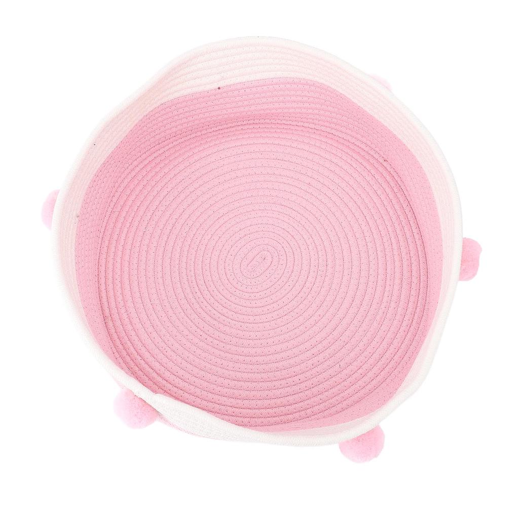 Cat Scratcher Bed Basket Cotton Rope Hand Knitting Stylish Look Cat Sleeping Bed Scratching Mat for Home Indoor