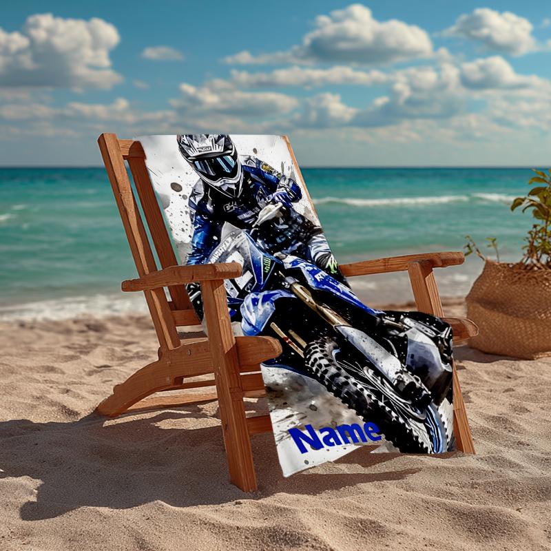 Asciugamano da Spiaggia Ultra-Morbido Personalizzabile con Tema Moto da Fuoristrada, Ideale per Piscina - Campeggio, Immersioni - Essenziale da Viaggio Perfetto, Asciugamano da Spiaggia Vivace.