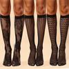 3 Pair Sexy Fishnet Stockings Hollow Out Woman Socks Transparent Knee High Socks Gothic Lolita Japanese Mid-Tube Female Socks