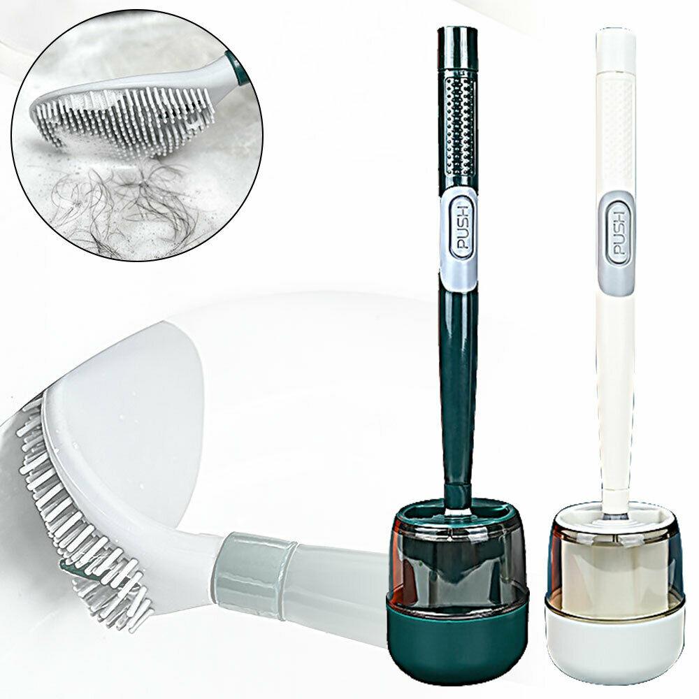 

Настенная силиконовая щетка для унитаза с длинной ручкой и дозатором мыла для ванной комнаты