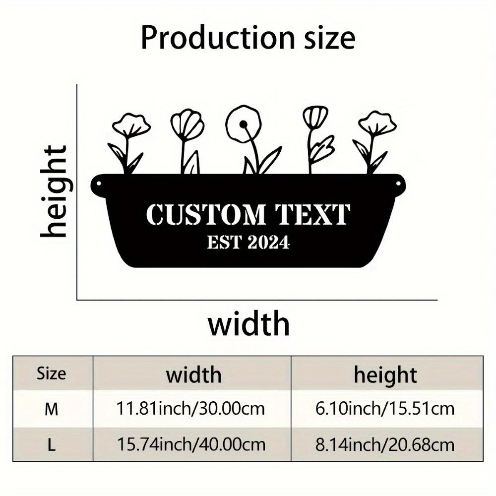 

Metal Sign Wall Art Custom Name Flower Pot Decor Indoor Outdoor Home Gift Rustic TYDZ003902-M