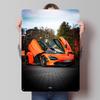 Sports Car S Orange Poster Customized Vintage Metal Signs Wall Art Retro Tin Plaque for Garage Aesthetic Decoration Room Home