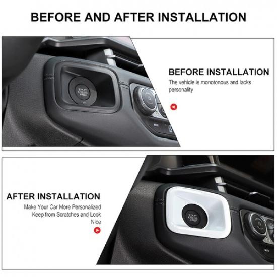 Center Console White Engine Start/Stop Button Cover for Jeep Wrangler JL JT 24+