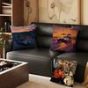 Classic Movie Back To The Future  Pillow Case Antidustmite Pillowcase Invisible Zipper Silky Short Plush Sofa Cushion Cover