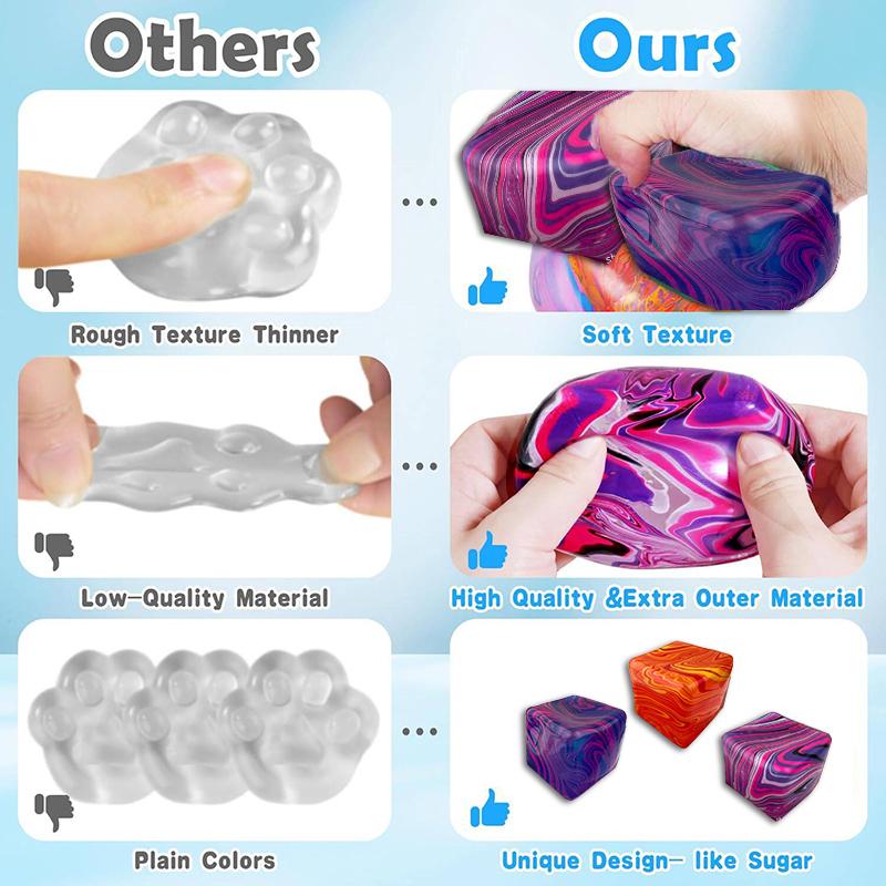 Ice Cube Maltose Decompression Toy Ice Cube Fidget Toys Squeeze Toy Anti-Stress Sensory Toy Pinch For Kids Adults Gift