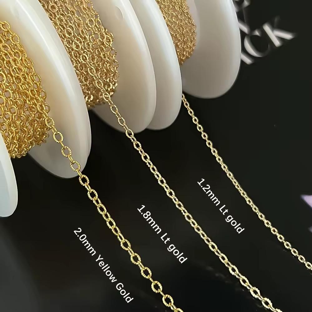 Fashion 14k Gold Fill Patterned Chain Jewellery Necklace Permanent Chains