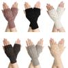 Protable Fingerless Wool Half Mitten Wrist Gloves Exposed Finger Knitted Wool Glove
